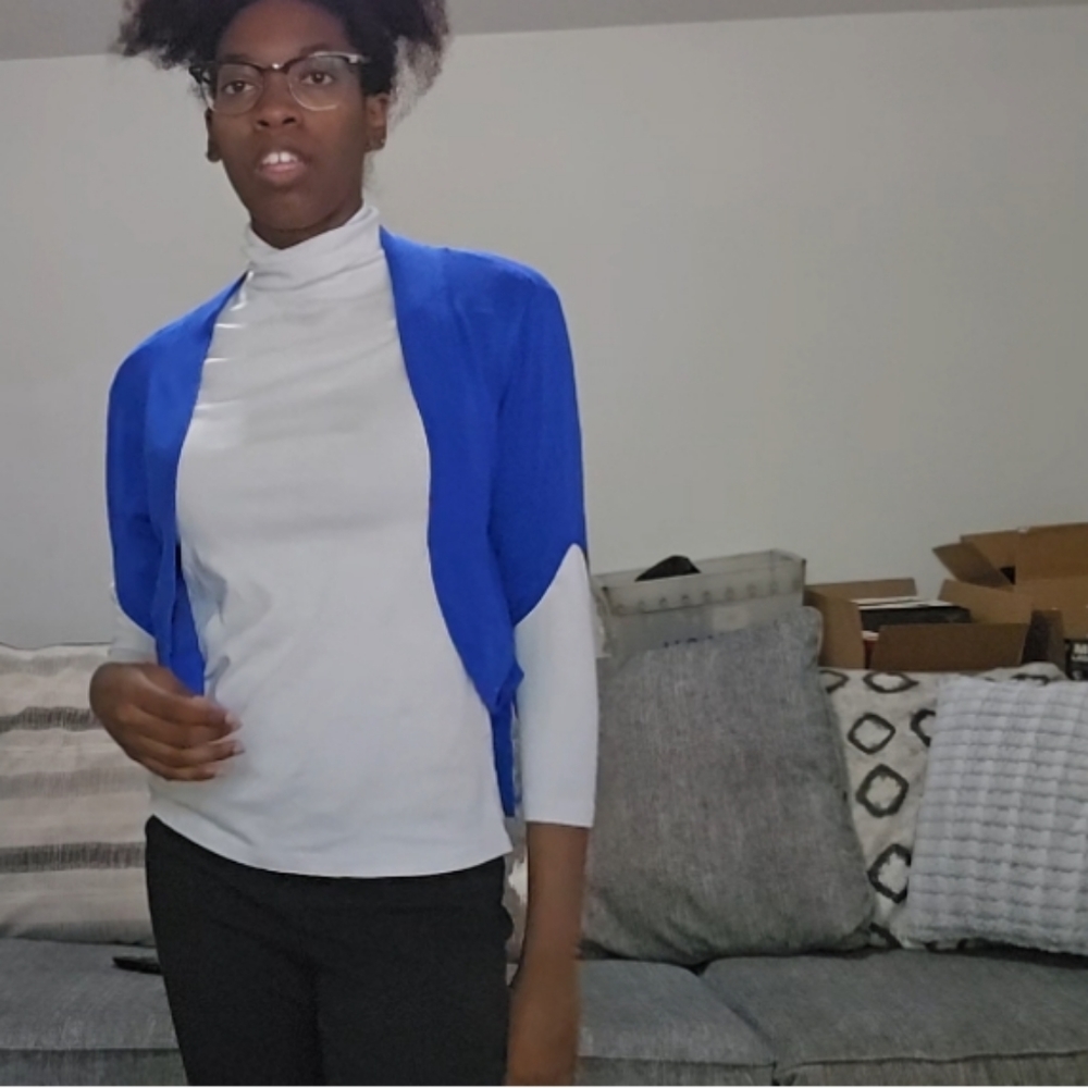 M Blue shawl